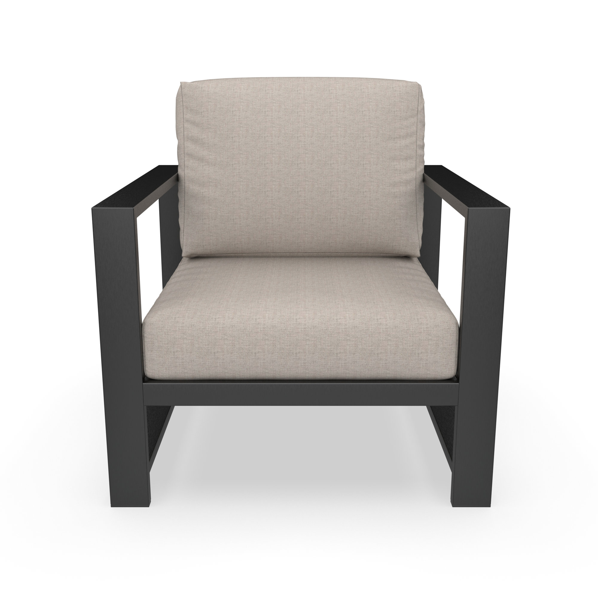 Dulcie Metal Outdoor Armchair with Sunbrella Cushions, Cast Silver Sunbrella®