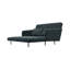 Causeuse convertible en tissu noir 61 po avec coussins