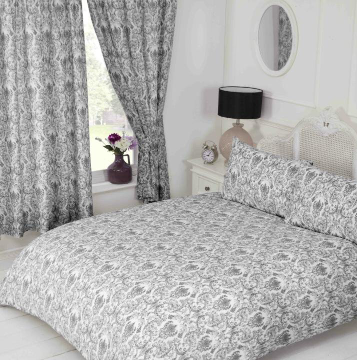 ANNETTE Mariano Pencil Pleat Semi Sheer Curtains, Black
