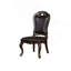 Design traditionnel traditionnel 2 pièces chaises de salle à manger en noyer brun foncé similicuir sièges formels