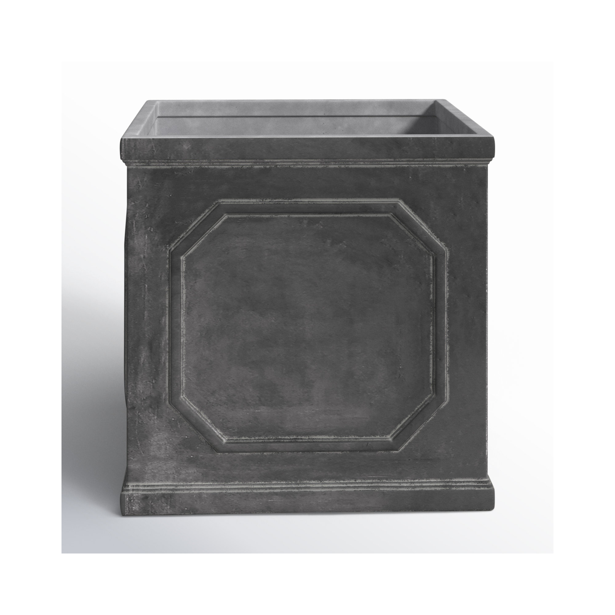 Coterie Vivero Fibreclay Chelsea Planter Box, Faux Lead, 25.25'' H x 25.25'' W x 25.25'' D