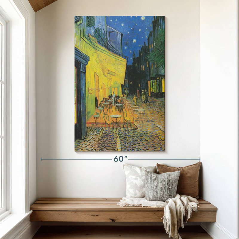 Terrasse du café Sireci la nuit, H 51 po x l 34 po
