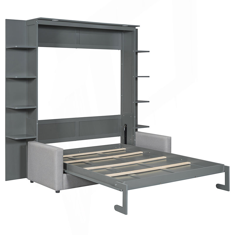 Murphy Bed Wall Bed With Sofa, Gray