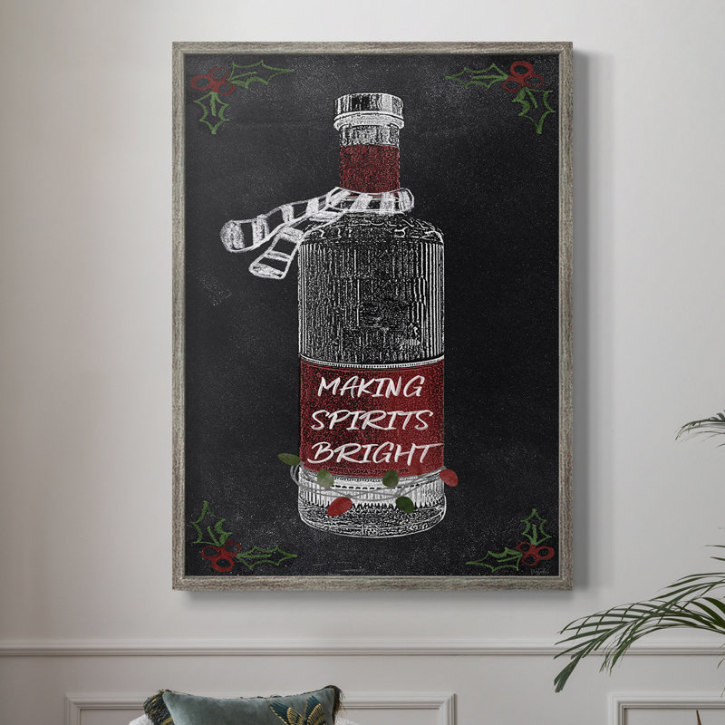 «Holiday Spirits II», reproduction encadrée - bois massif