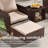 Billmont Wicker/Rattan 2 Person Seating Patio Conversation Sets With Ottoman-1834426889