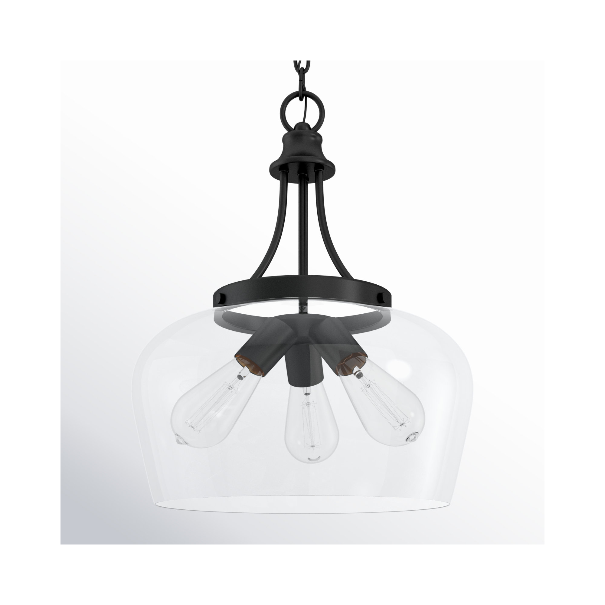 Breena 3 - Light Unique Dome Pendant, Clear, English Bronze