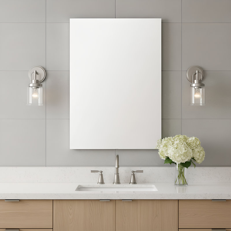 Anders Bathroom Bedroom Wall Fixture With Clear Shade, 11.5" H x 4.75" W x 7.5" D, 1 Light, Brushed Nickel