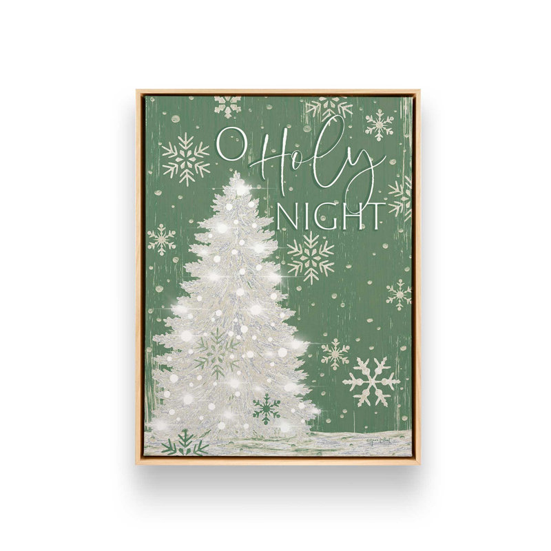«O Sainte nuit, arbre de Noël» par Annie Lapoint, reproduction d'art, Toile avec cadre, Tanné, L 36 x H 48