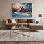 «Christmas Winter Barns», art mural sur toile bleue-812037552