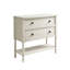 Commode d'appoint raffinée à 2 compartiments, fini blanc antique et structure en bois massif, pour une décoration intérieure élégante.