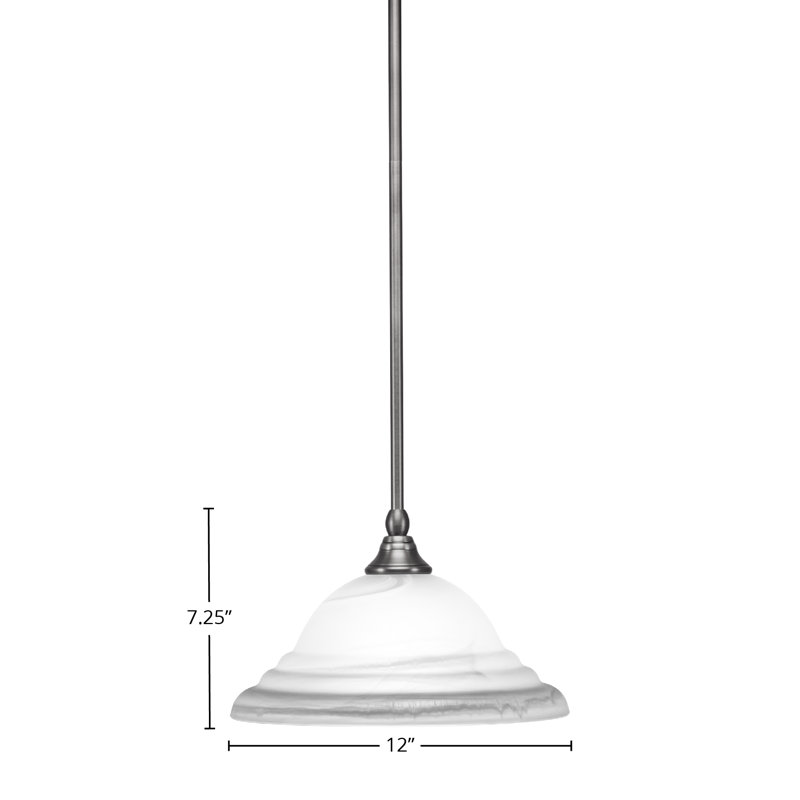 Mini-luminaire suspendu à tige, Nickel brossé