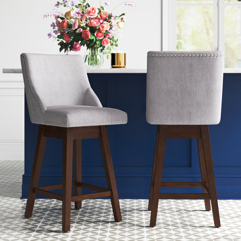 Tabouret de bar rotatif 28,25 po Orsay, Lin gris