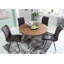 Moris Sheesham Round Wood Top Dining Table