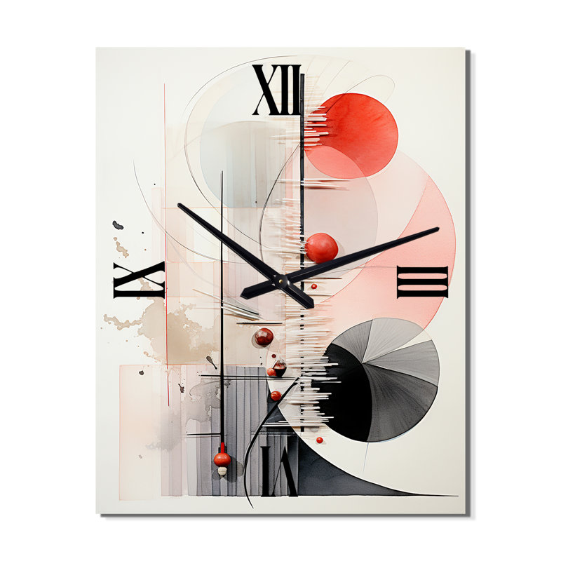 Asian Art Seashell Sumi I - Horloge murale asiatique surdimensionnée, H 40 po x l 30 po x P 1 po