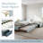 Upholstered Double Twin Size Daybed With Trundle And Drawer-712557637
