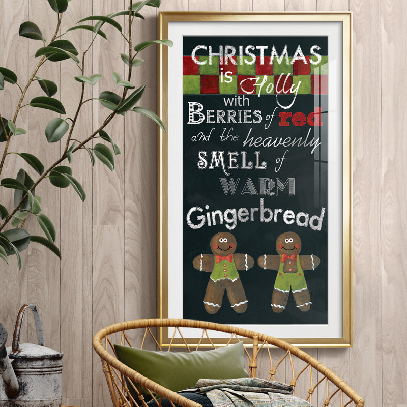 " Chalkboard Ginger Bread ", Gold Framed, 40" H x 20" W x 1" D