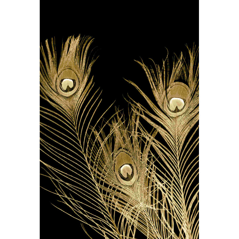 Plumes dorées I, H 48 po x l 32 po
