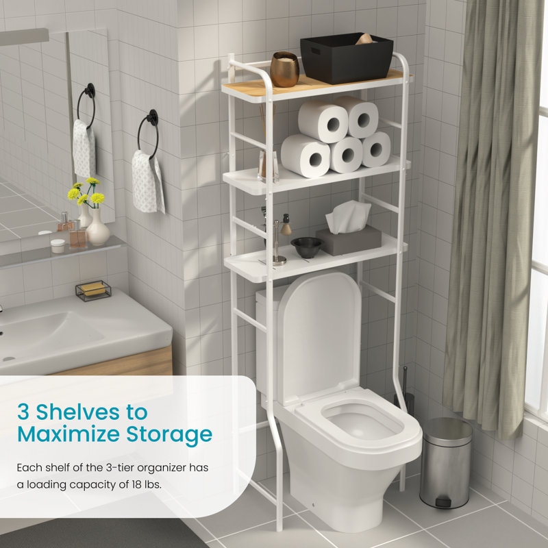 Noeli 3 Tiers Tall Over the Toilet Storage Rack and Shelf, White