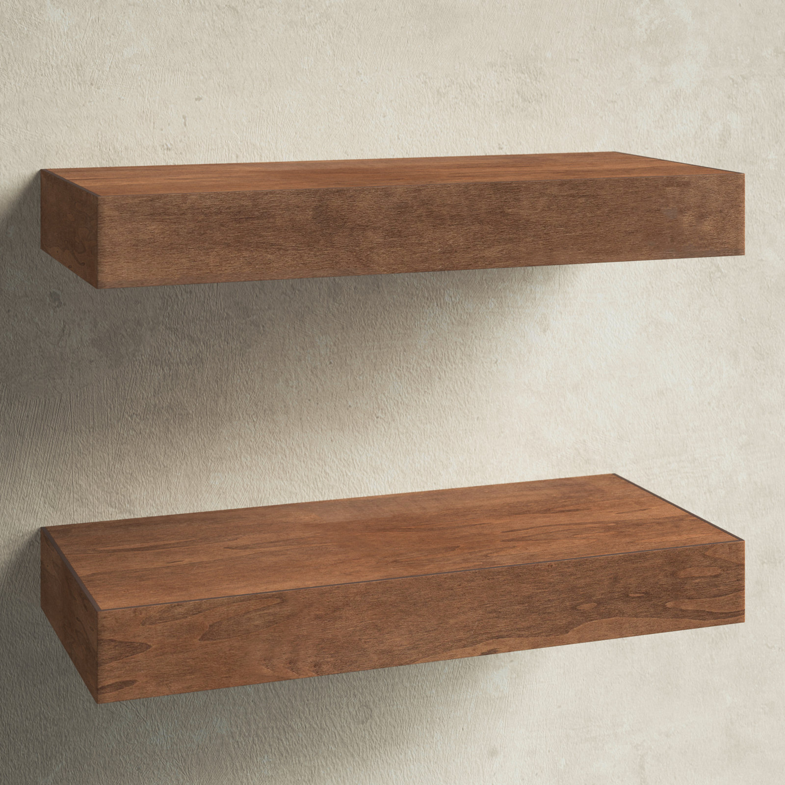 Jeremiah 2 Piece Picture Ledge Wall Shelf, Rustic Brown, 2.3" H x 18" W x 8" D