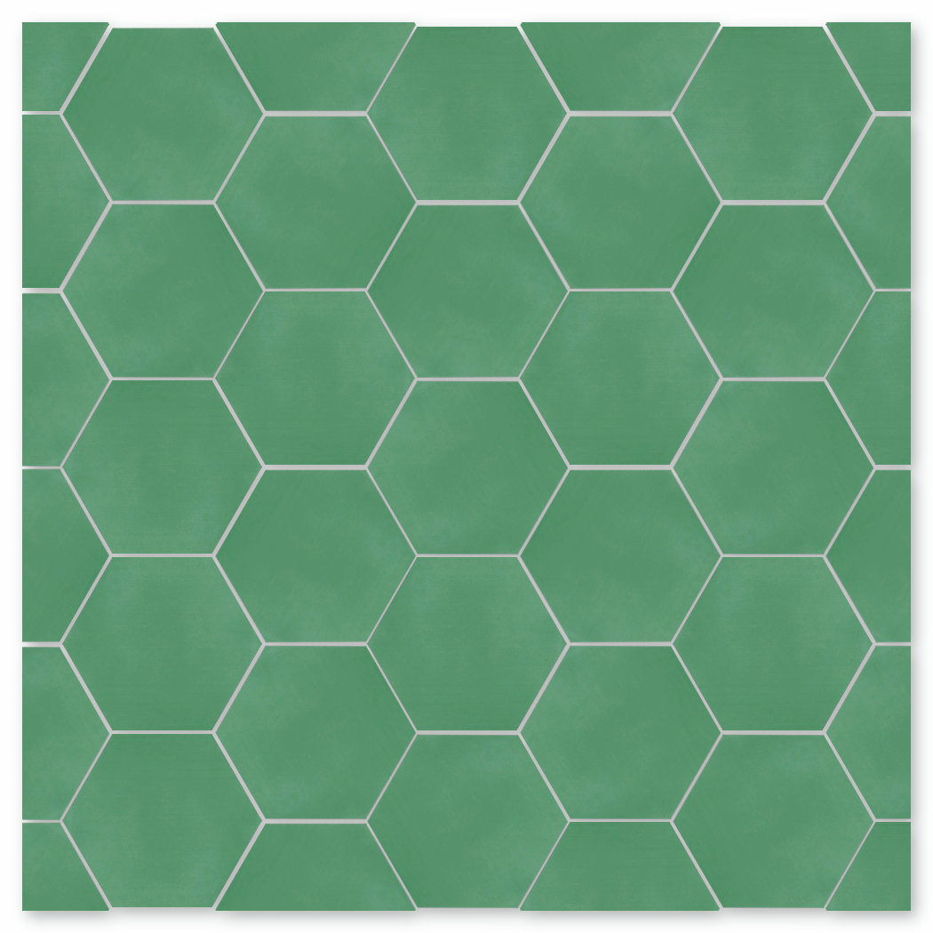 Solid Hex 8" x 9" Cement Wall & Floor Tile Villa Lagoon Tile 