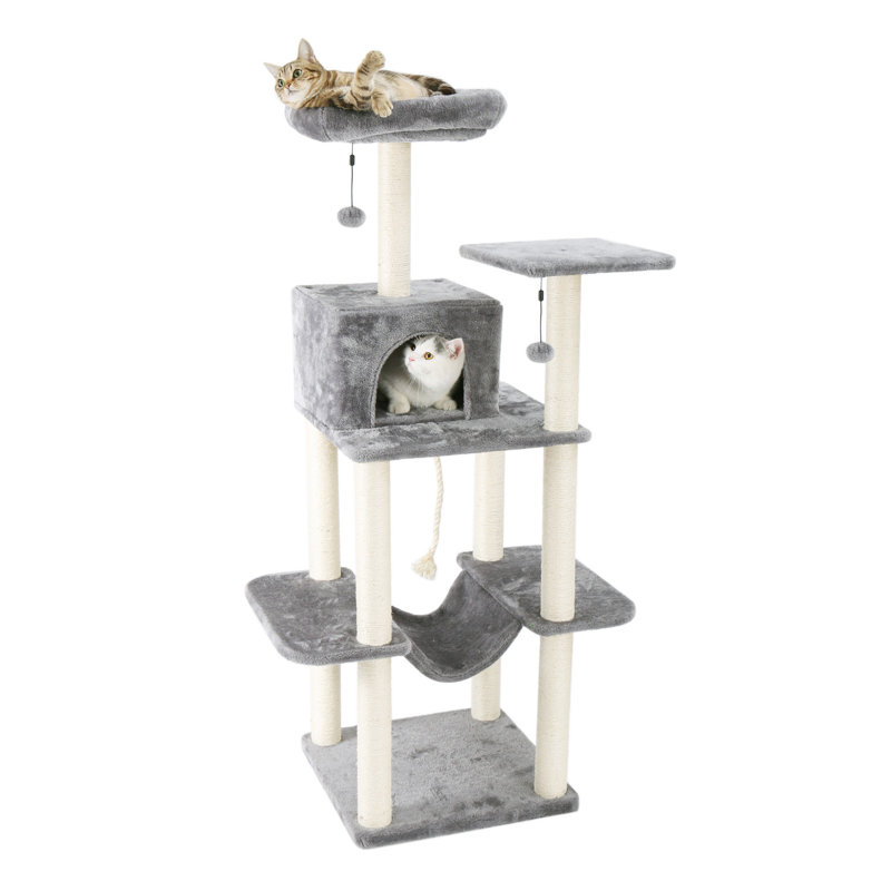Arbre à chat 60 po recouvert de sisal Lockley, gris