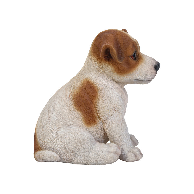 Statue chiot russel terrier jack assis