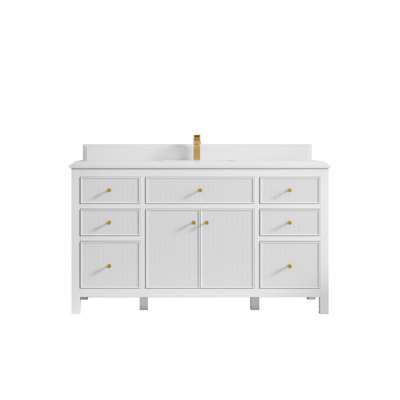 60'' Single Bathroom Vanity with Quartz Top