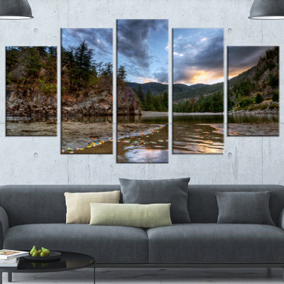 « pacifique bonsoir à mountain creek », ensemble de 5 reproductions de photos sur toiles tendues