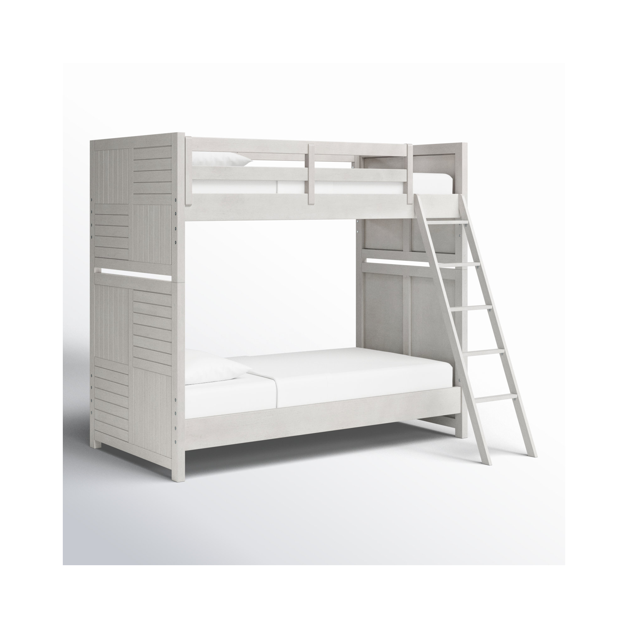 Halley Twin over Twin Solid Wood Standard Bunk Bed, White