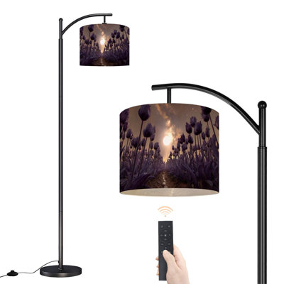  Lampe sur pied Arc Night Field Tulipes noires Starry Sky Tall