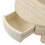 Table basse ronde avec plateau rabattable et compartiment de rangement caché