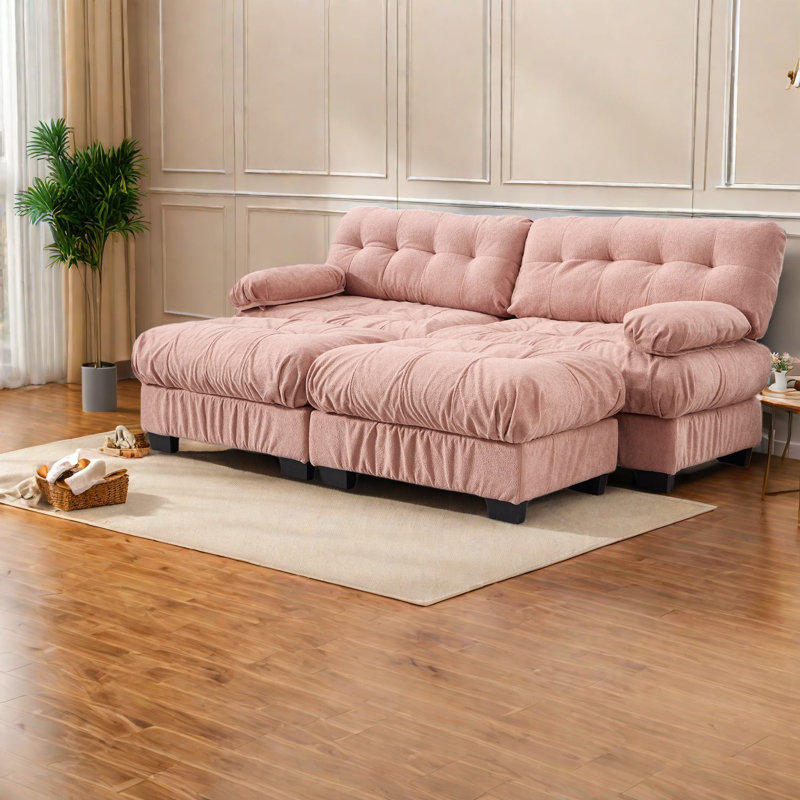 Canapés modulaires profonds, canapé moderne en bois rose pour la maison