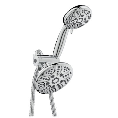 Ana Bath High Pressure 6-Inch Multi Function (with Pause) Dual Shower Head with 8-Ft Shower Hose