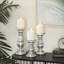 Ensemble de porte-bougies décoratifs de style pilier en bois de manguier tourné-62873963