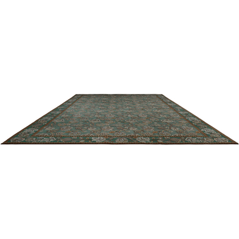 Theodosia Bottle Handmade Wool Floral Area Rug, Rectangle 8'2 x 11'6