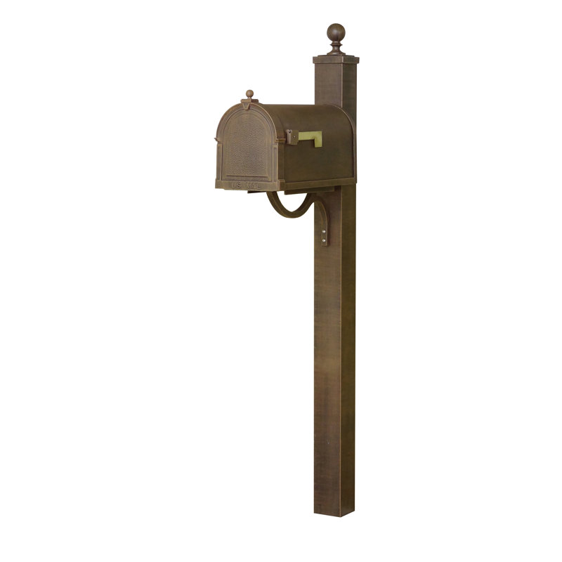 Berkshire Aluminum Post Mounted Mailbox, Copper