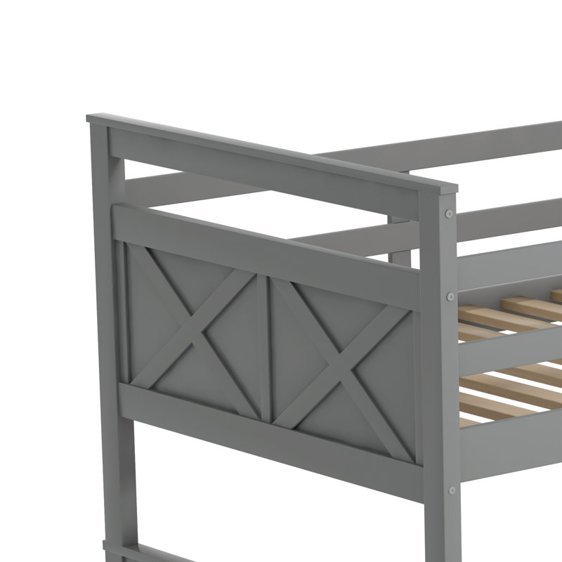 Zula Kids Twin Over Full Bunk Bed, Gray
