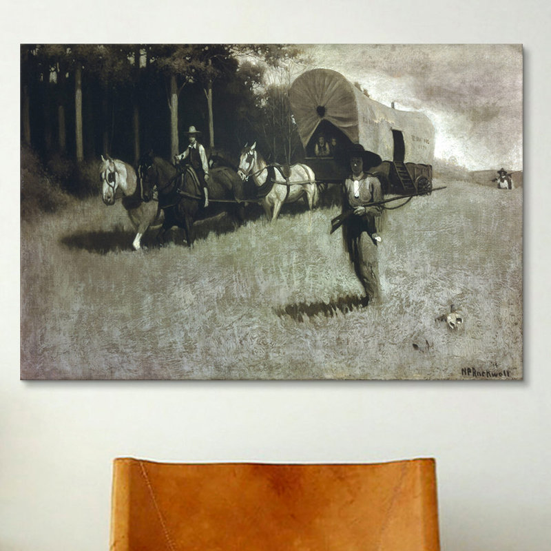«Scouting with Daniel Boone» par Norman Rockwell, reproduction d'art sur toile tendue, H 40 po x l 60 po x P 1,5 po