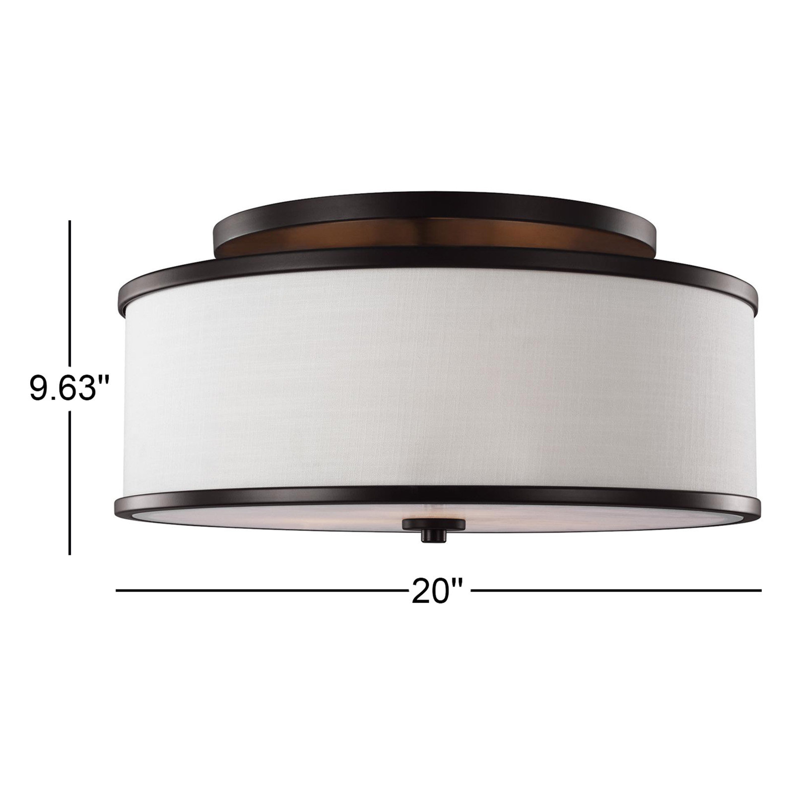Elzira 3-Light Semi Flush Mount, Rubbed Bronze