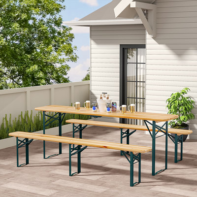 Vilonia Metal Patio Dining Set with Rectangular Table