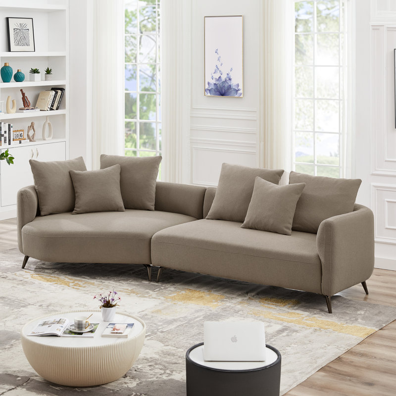 Bryley 2 - Piece Upholstered Sectional, Mocha Boucle, Left Hand Facing