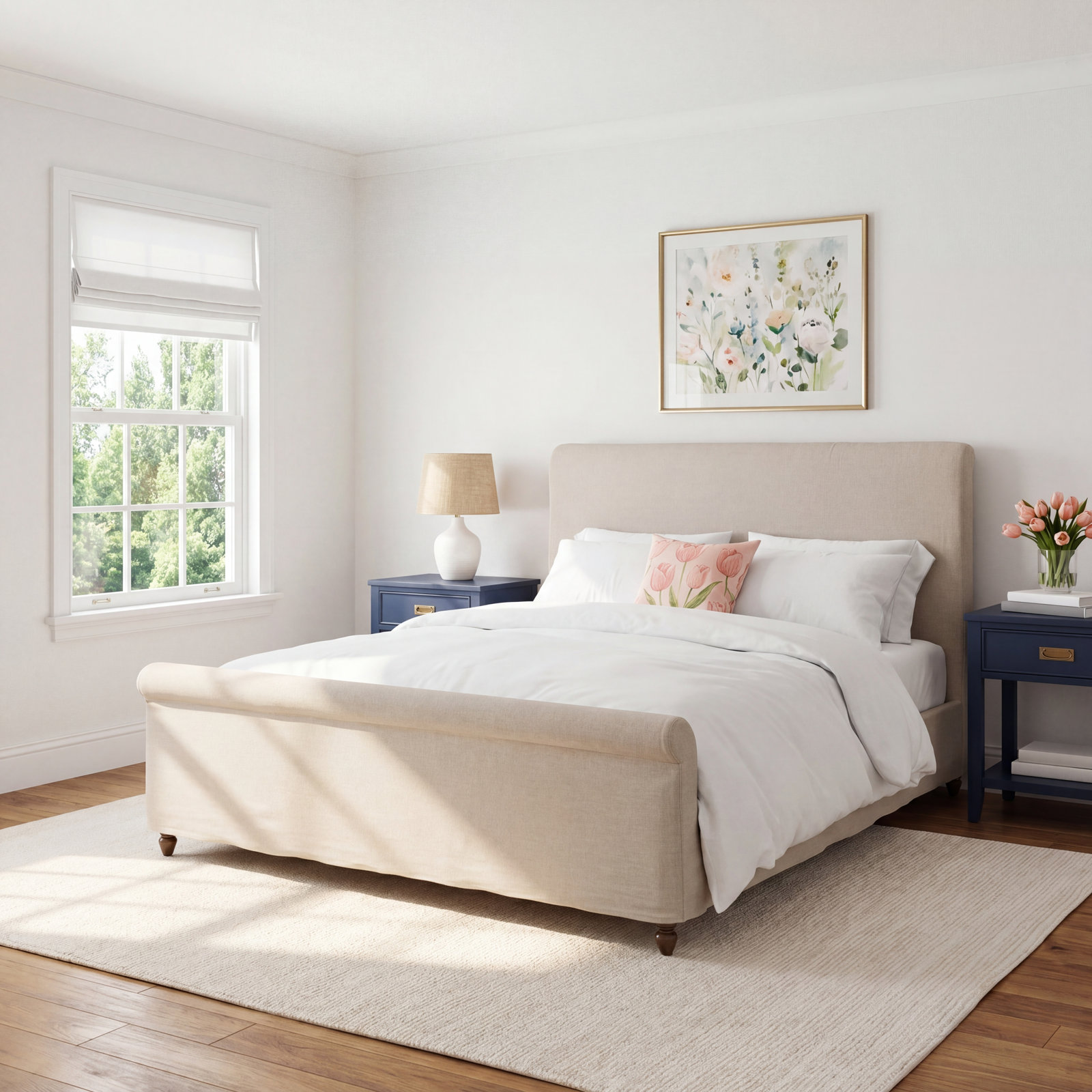 Dalia Bed, King, Cream