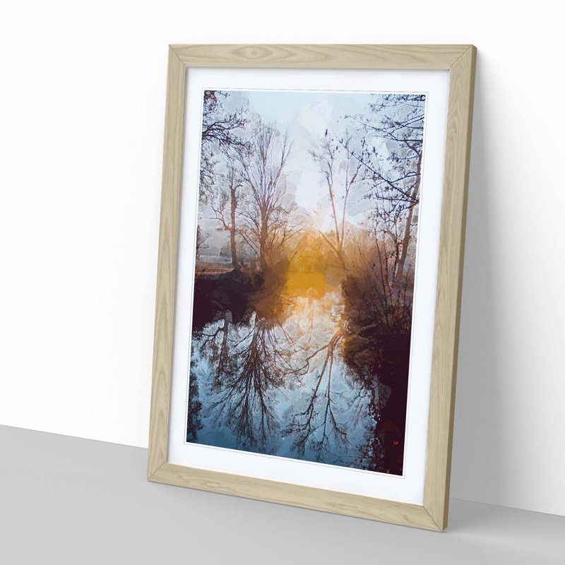 Trees in Abstract - Framed Print, Oak, 76cm H x 50cm W x 2cm D
