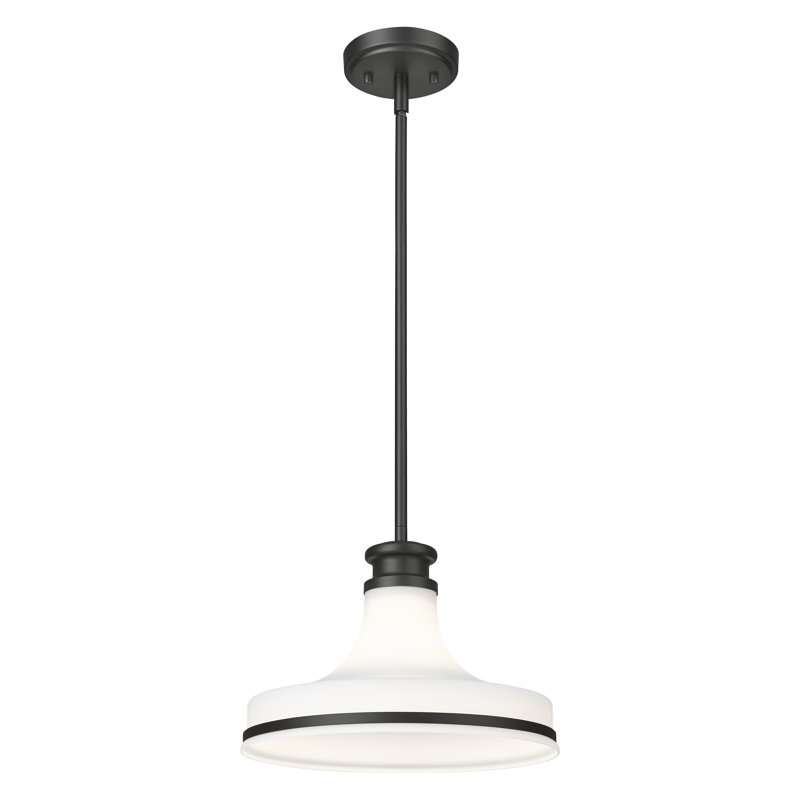 Luminaire suspendu 1 lumière noir mat Marquette 12 pouces, Noir mat