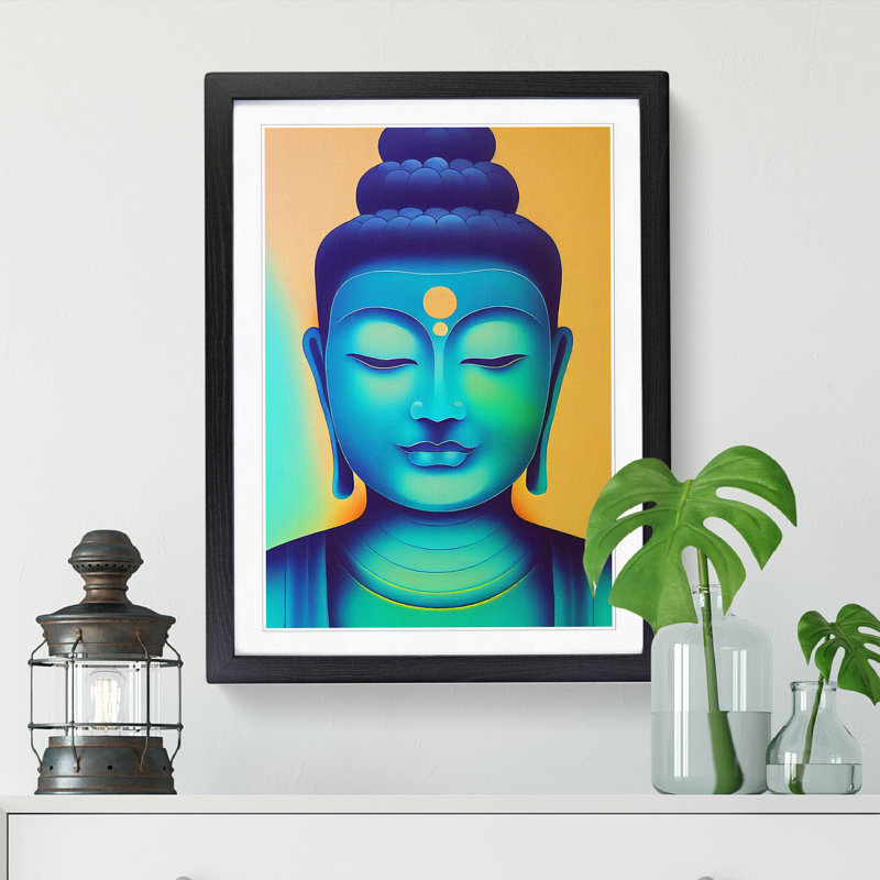Buddha Spray - Single Picture Frame Print, Black, 34cm H x 25cm W