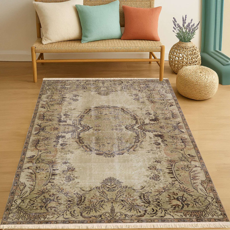 Tapis patiné Heirloom Medallion (kaki)