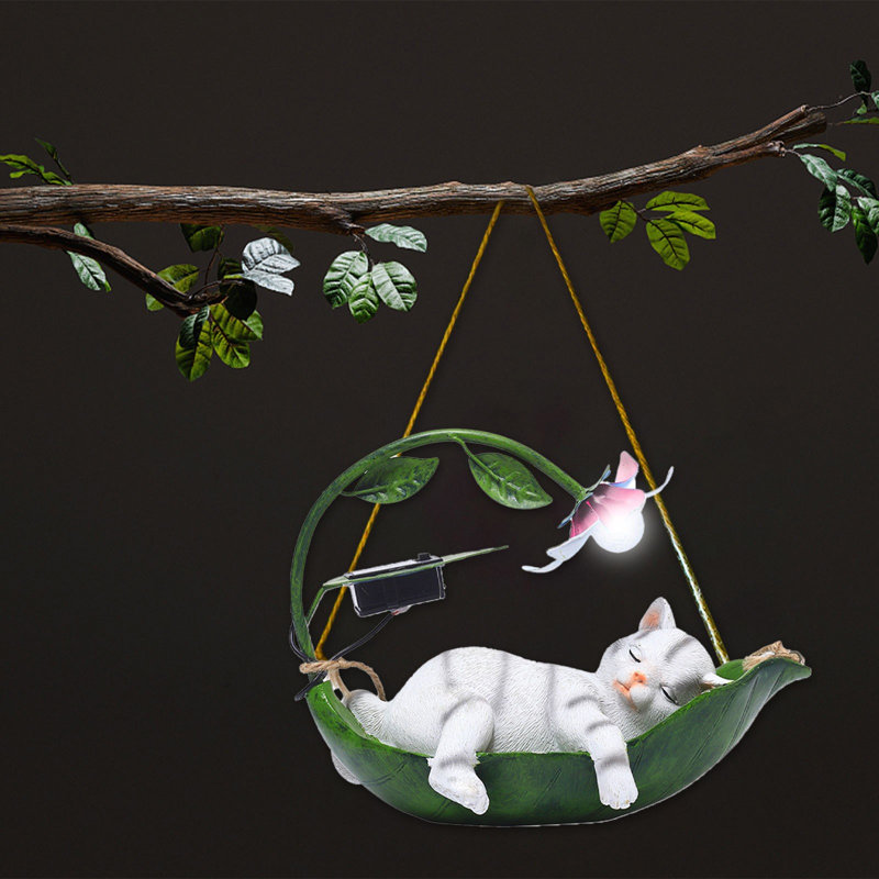 Décoration de jardin - Lampe solaire créature vert clair arbre-Décorations pour la chambre de printemps à l'intérieur de la maison, décoration de bureau, cadeau de pendaison de crémaillère