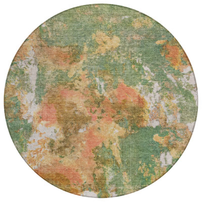 Machine Washable Indoor/Outdoor Xhevrie Fern Rug