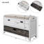 Banc de rangement avec panier amovible et 2 tiroirs, banc à chaussures entièrement assemblé avec coussin amovible (blanc)-141951655
