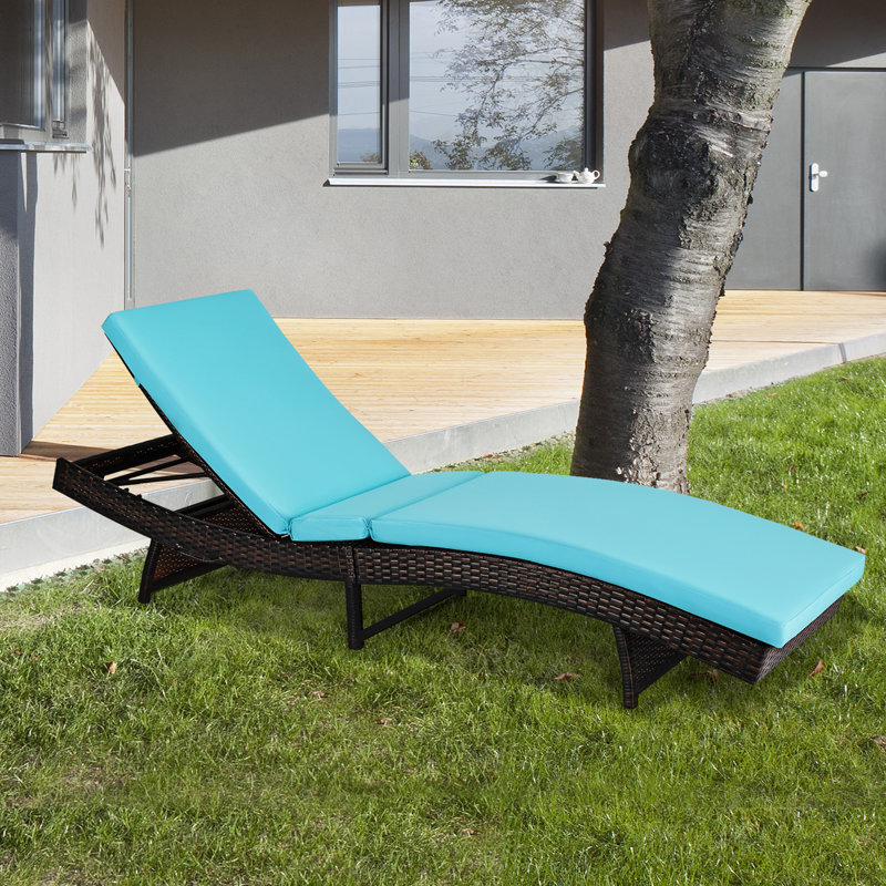Mahomet Outdoor Single chaise with Cushions, Blue